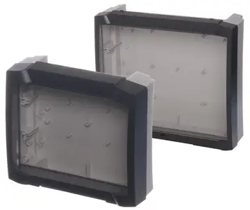 Boîtier avec partie supérieure transparente (à charnière) Boîtier plat, avec partie supérieure transparente (à charnière), sans compartiment de connexion, IP 66 / IP 68 - 1,2m (2 heures)