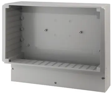 With clip-on covering frame; IP 40 Enclosure with metric pre-punchings in the terminal compartment