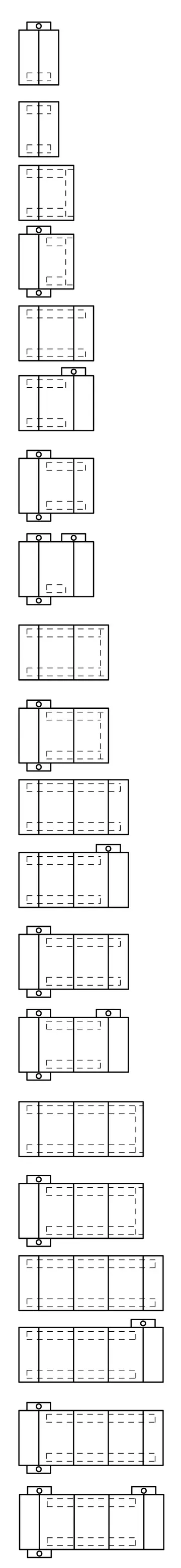 Trekanker Trekanker voor de montage van de fronten, Basiselementen (hoogte 87,5 mm) en achterwanddeksels