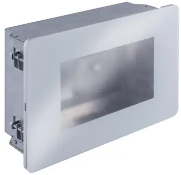 Behuizing voor panel-PC Behuizing voor inbouw in holle wand met glasfront