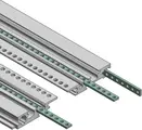 Tapped strips, galvanised steel, M2.5, 5 x 1.5 mm, for horizontal profile grooves and rear fixing of backplanes, insulating strips and Z rails