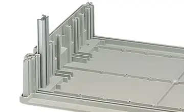 Profiles / profile sets Mounting profile sets, natural-coloured anodised aluminium, vertical mounting grooves for insertion of FP…, FPK…, FIP… front panels