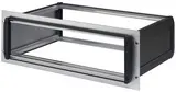 Flange panel, natural-coloured anodised aluminium, for fitting an enclosure (80 HP useable width) in a 19" cabinet