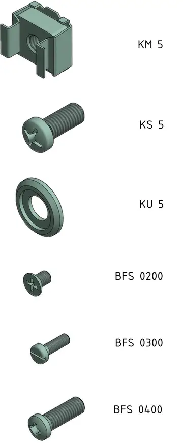 Screws Mounting material