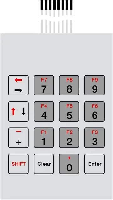  | Pour BOPLA-Arteb Clavier à membrane pour BOPLA-Arteb 555 DIS, avec 16 touches
