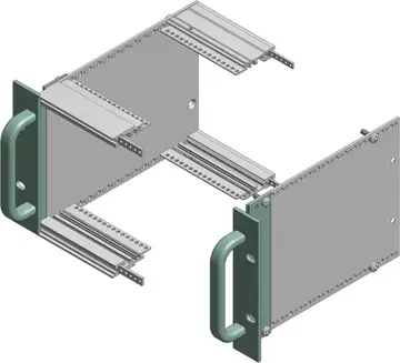 Profielen / profielsets Flenzen 3 / 6 HE, alu natuur geanodiseerd, voor montage met BGT-zijwanden met greepboringen