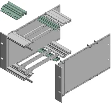 Profiles / profile sets Snap profiles, natural-coloured anodised aluminium, for holding card guides