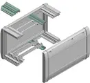 Snap profiles, natural-coloured anodised aluminium, for holding the card guides