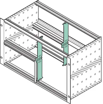 Accesorios Tirante divisor, fundición de zinc, para montaje mixto de tarjetas europeas y tarjetas dobles europeas en subracks de 6 U