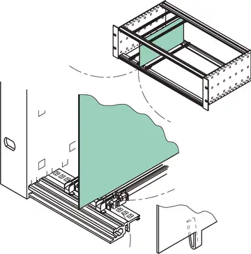 Accessories Partition, stainless steel, snaps onto the profiles