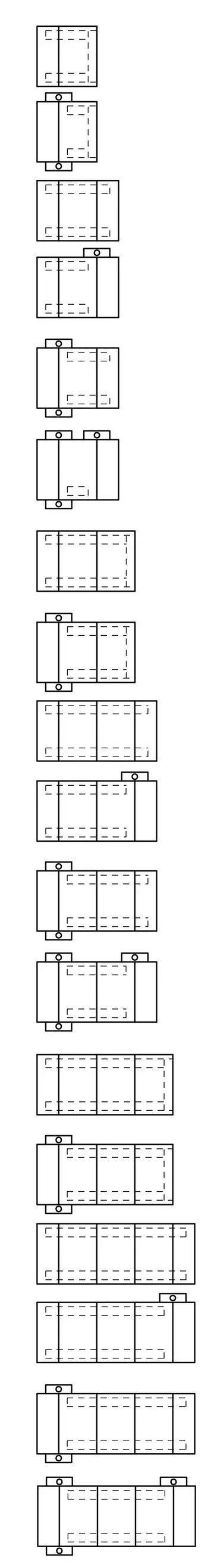 Tie bar N tie bars for mounting of the fronts, Basic elements BC...N (height 51 mm) and rear lid