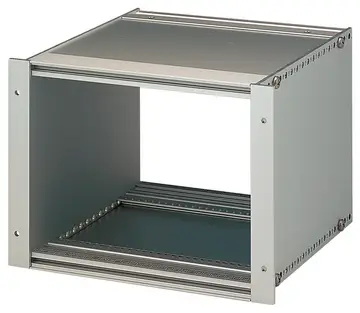 Subrack  Subrack de 19" según DIN EN 60297-3-101, aluminio, con cubiertas metálicas, cerrado