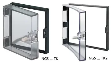 Fronts Crystal-clear front door, snap-on, with knob, polycarbonate