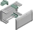 Rear profiles, aluminium, natural-coloured, for connectors acc. to DIN EN 60603-2 (previously DIN 41612 )