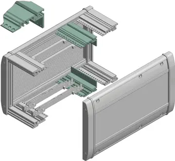 19" Profilés Rear profiles, aluminium, natural-coloured, for connectors acc. to DIN EN 60603-2 (previously DIN 41612 )