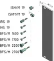Mounting material for part front panels and plug-in units
