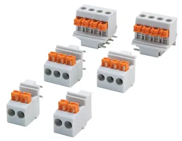 Connection terminals Spring-cage terminal blocks, single section, 5 mm pitch, for wave soldering processes