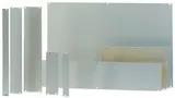 Part front panels, natural-coloured anodised aluminium, passivated on rear
