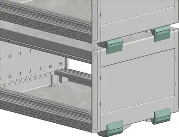 Zubehör Stapeladapter steckbar, Kunststoff UL 94 V0 anthrazitgrau