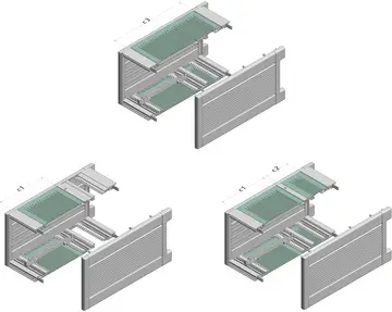 Cubiertas metálicas Cubiertas metálicas perforadas, chapa de acero galvanizado, superficie visible pintada en gris luminoso, diámetro de taladro 2,5 mm