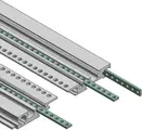 Tapped strips, galvanised steel, M2.5, 5 x 1.5 mm, for horizontal profile grooves and rear fixing of backplanes, insulating strips and Z rails