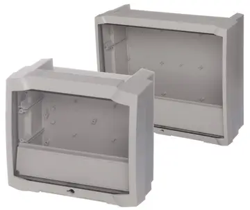 Enclosure with crystal-clear hinged lid High enclosure, with crystal-clear hinged lid, for 1 terminal compartment, IP 66 / IP 68 – 1.2m (2 hrs.)