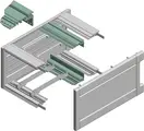 Rear profiles, natural-coloured anodised aluminium, with integrated Z-rail for connectors acc. to DIN EN 60603-2 (formerly DIN 41612)