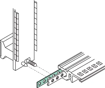 Bandes taraudées et baguettes isolantes Bande perforée alu brut pour centrer les faces avant blindées sur les tourillons de guidage