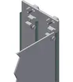 EMC springs for mounting on EMC part front panels, screw-on with side slits / assembly tool