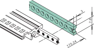 Thread and insulating strips Insulating strip, plastic, UL 94 V0, for insulated fixing of backplanes