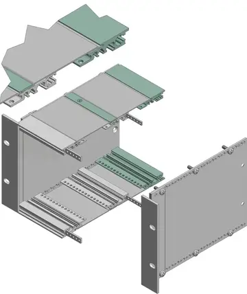 Cubiertas metálicas Juegos de perfiles de complemento-I, aluminio anodizado en color natural, para atornillar 2 cubiertas una detrás de la otra