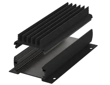 Enclosure profiles divided horizontally, with wall brackets and heat sink ABPH 600 KWL