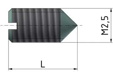 Gewinde- und Isolierstreifen Gewindestift M2,5 x 5 / M2,5 x 8, V2A, zur Positionierung und Erdung des Gewindestreifens