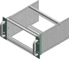 Flansche mit Löchern zur Griffbefestigung, frontseitig naturfarben eloxiert, rückseitig passiviert, für BSW/M