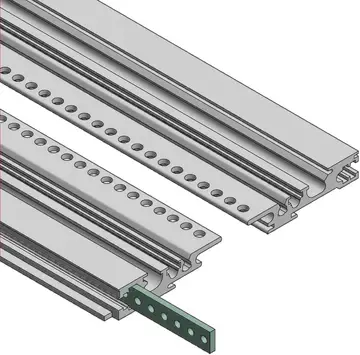 Thread and insulating strips Tapped strips, galvanised steel, M2.5, 7 x 2 mm, for part front panel fixing