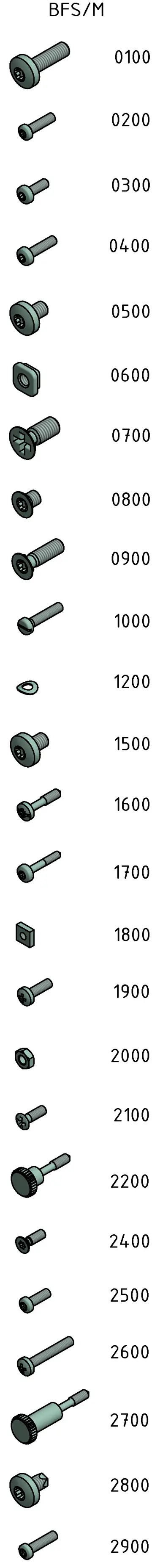 Screws Interzoll Modul mounting material