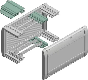 19" Profilés Profilés BUS en alu anodisé coloris nature, pour une fixation indirecte de platines BUS