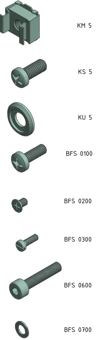 Screws Interzoll mounting material