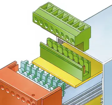 Connection terminals Connector strip for soldering on horizontally-inserted PCBs