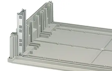 Profiles / profile sets 19" profile sets, natural-coloured anodised aluminium, for fitting of subracks or screw-on FPS... front panels